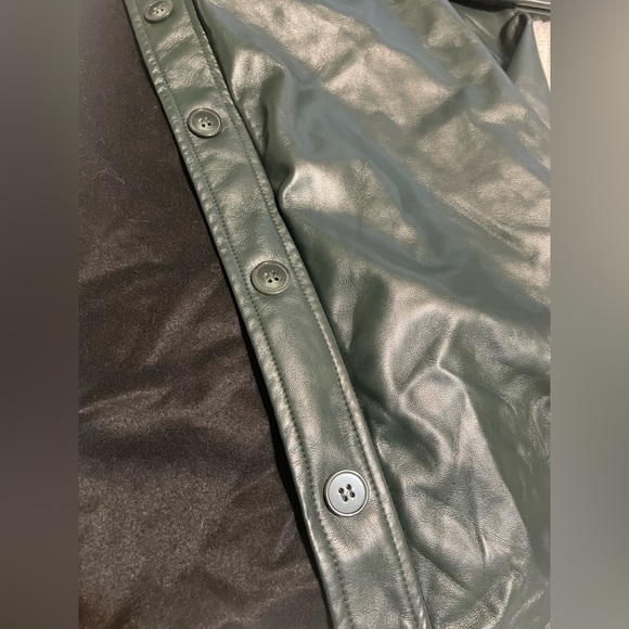Maison Cinqcent fake leather forest green shacket✨ - Picture 7 of 7